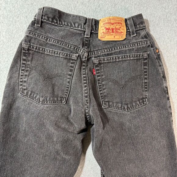 Levis Jeans Womens Size 8 550 Black High Rise Tapered Relaxed Fit Preppy - Picture 10 of 10